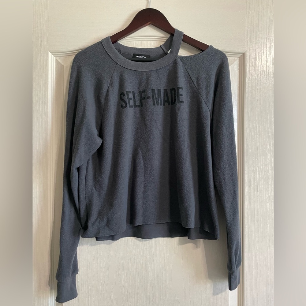 Wildfox Self-Made Dark Gray Cutout Pullover